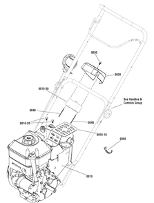 Engine Group Diagram and Parts List for 1696552-00 2015 Briggs and Stratton Snow Blower